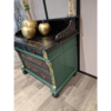 Antieke commode ladekast met marmeren blad groen goud