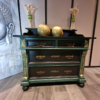 Antieke commode ladekast met marmeren blad groen goud